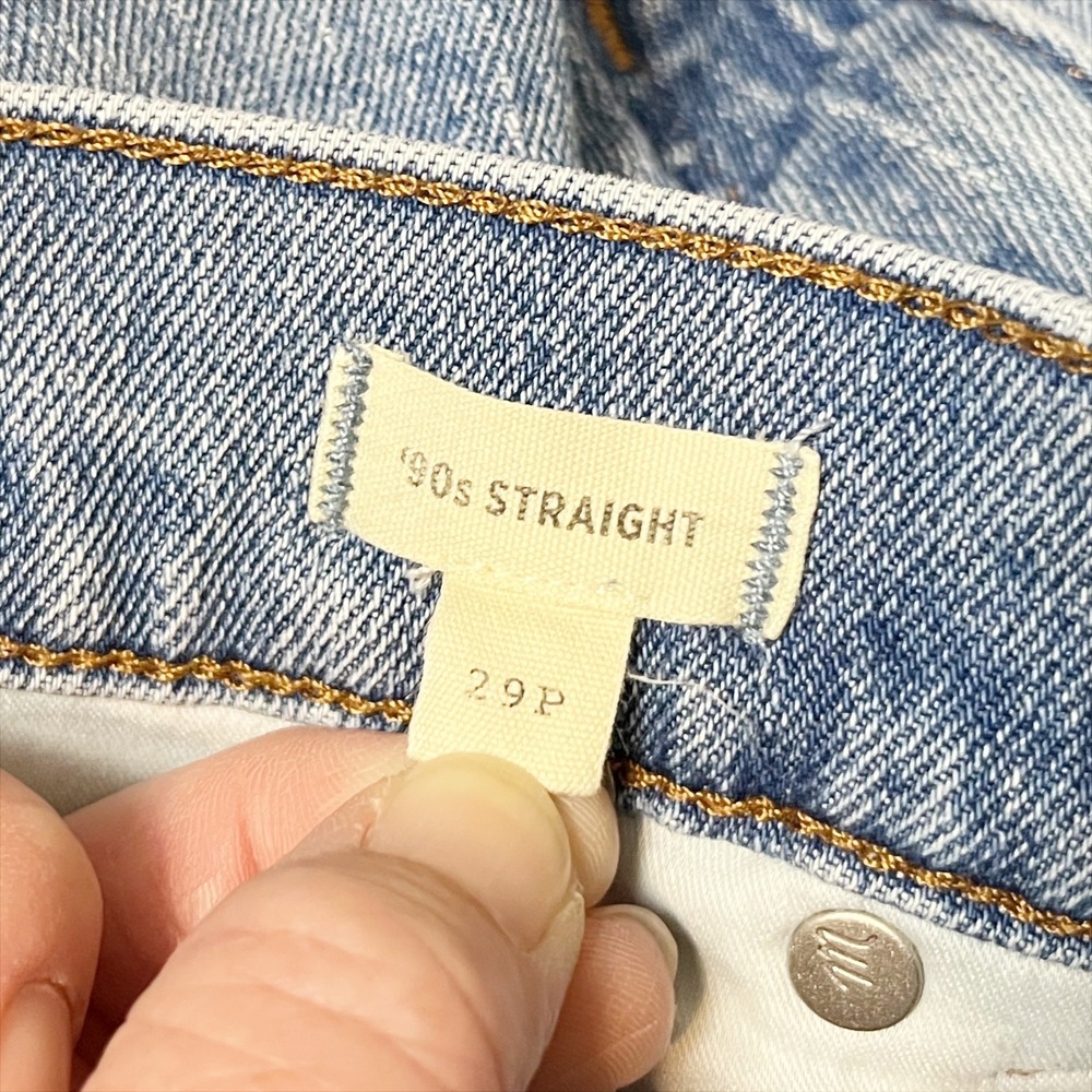 Madewell Jeans 90s Straight Leg 29P 29 Petite Light Wash High Rise Blue Denim - Picture 8 of 11